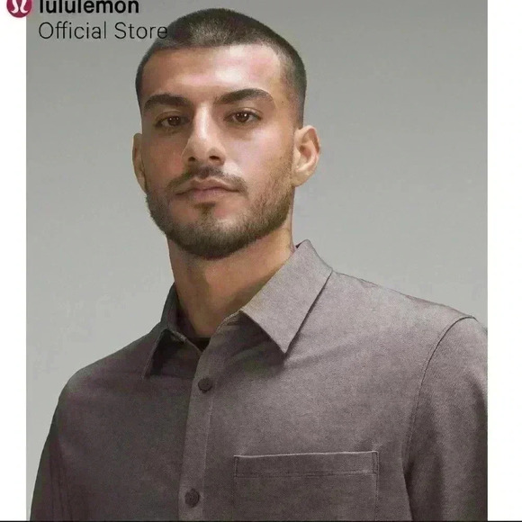 Lululemon Commission Long-Sleeve Shirt ESPR/WHT Espresso Men's Small - Picture 3 of 12